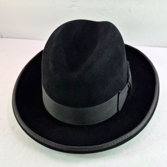 Bailey of Hollywood Genuine Fur Felt Homburg Hat Black 7 1/4  display picture 3